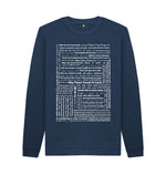 Navy Blue May Peace Prevail On Earth Sweater (Unisex) in 90 Languages