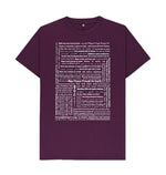 Purple May Peace Prevail On Earth T-shirt (Unisex) in 90 Languages
