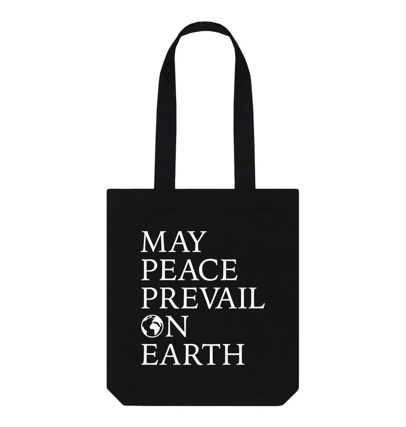 Black May Peace Prevail On Earth Black Tote Bag
