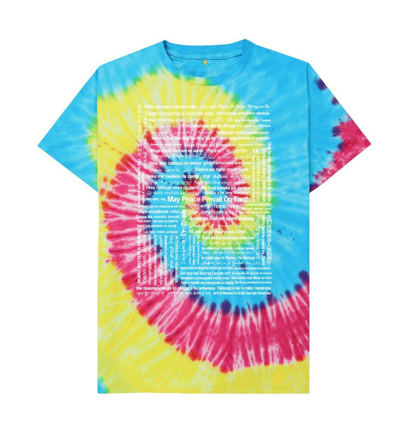Tie Dye May Peace Prevail On Earth T-shirt (Unisex) in 90 Languages